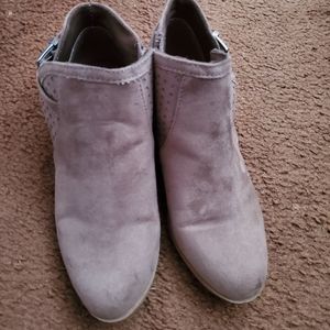 Gray ankle boots